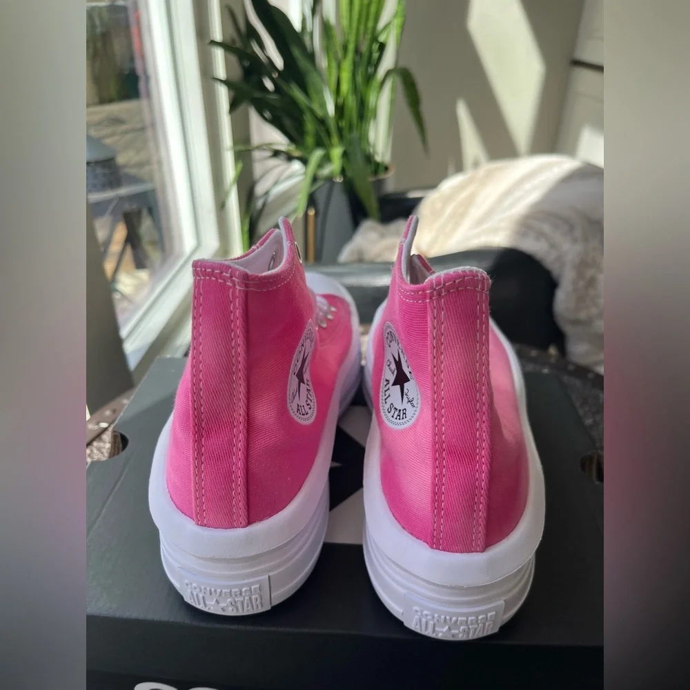 CONVERSE ALL STAR CHUCK TAYLOR MOVE PLATFORM SNEAKERS FUCHSIA CHAOS 5.5 7.5 - Picture 8 of 11